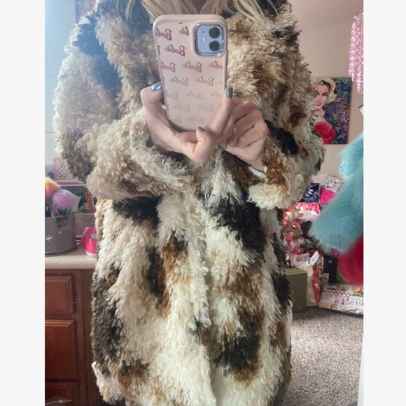 Cozy Tie Dye Wide Color Lined open Front Coat Jacket - Picture 6 of 7